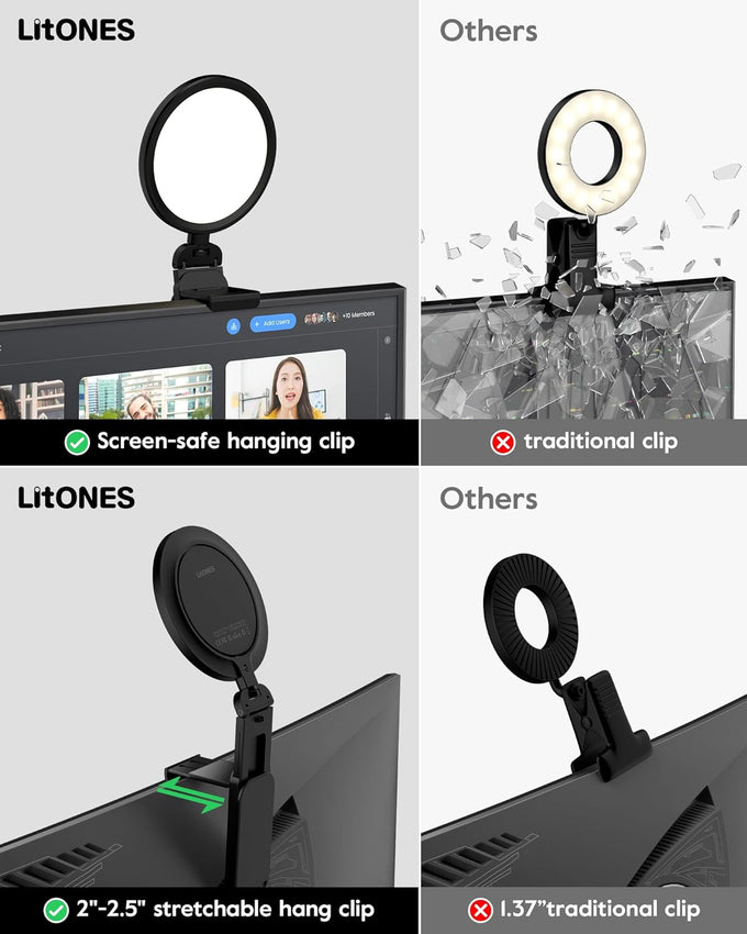 Computer Zoom Lighting for Video Conference, 5" Eye-Caring Ring Light with 50 Modes CRI>97.8, 3000K-6500K for Video Recording/Streaming/Selfie, Desk Lights for Phone/Laptop/Webcam/Monitor