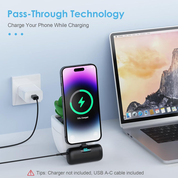 Small Portable Charger for iPhone 5000mAh, PD Fast Charging Power Bank,Mini Battery Pack Portable Phone Charger Travel Essentials for iPhone 14/14 Pro Max/13/13 Pro/12 Pro/11/XS/XR/X/8/7/6/SE Series