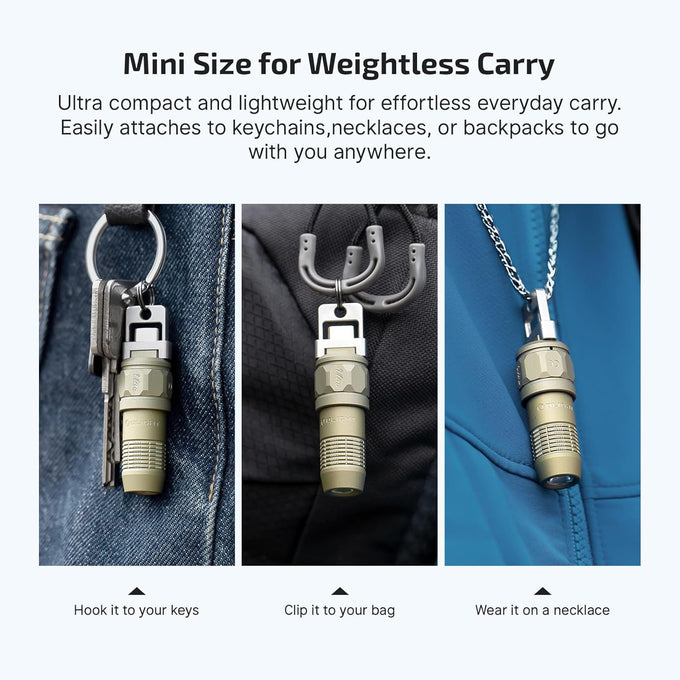 OLIGHT iUltra Rechargeable EDC Flashlight, 80 Lumens Mini LED Keychain Light, Easy take with Pocket or Attach to Keyring, Bag, for Everyday Carry and Emergencies (Olive-Green)