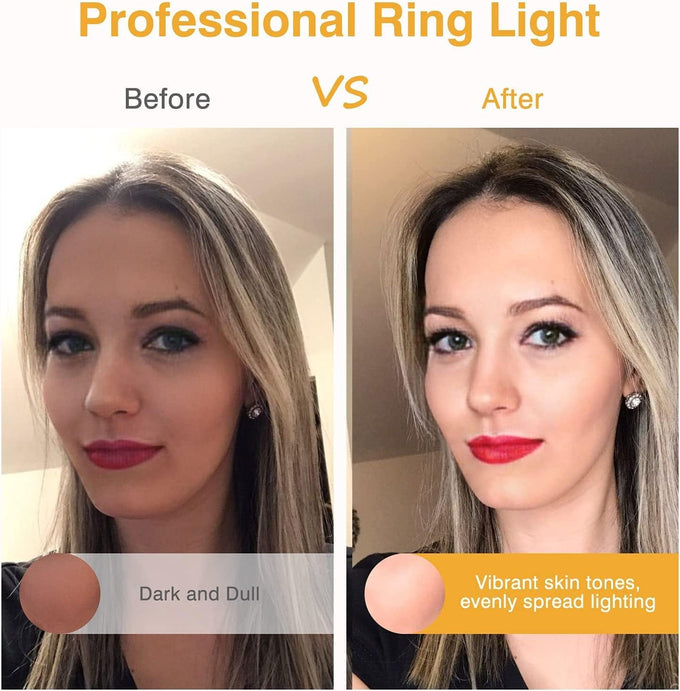 Clip-On Ring Light with 60 LEDs, Rechargeable Selfie Light for Phone, Laptop & Tablet