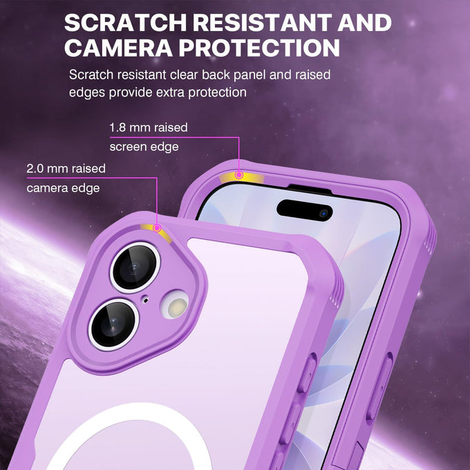 CENHUFO Magnetic Privacy for iPhone 17 Case [Compatible with Magsafe] Full Body Phone Case Built-in 9H Tempered Glass Privacy Screen Protector Camera Protection Shockproof Clear Cover -Rose Pink