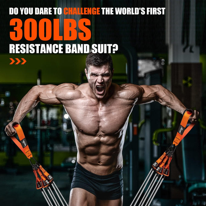 HPYGN 300LBS Resistance Bands Set - Fitness Bands for Muscle Training, Strength, Yoga, Home Gym