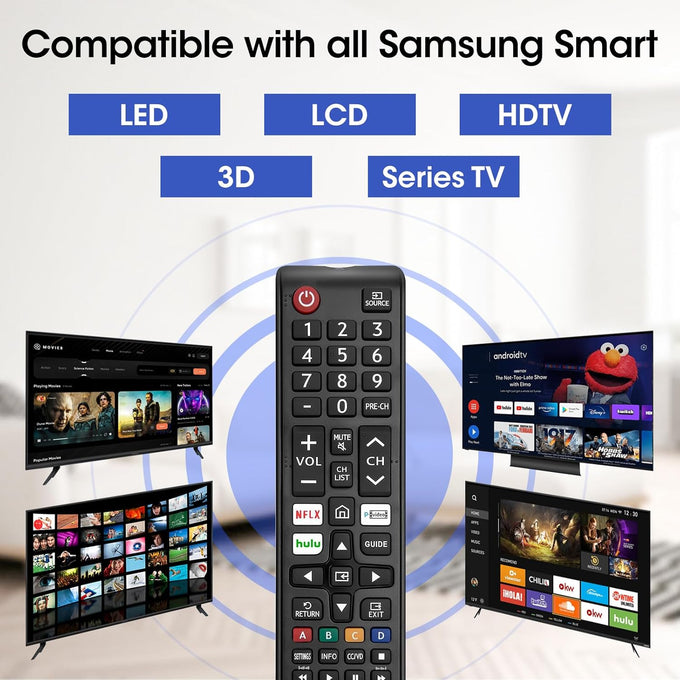 3 Pack Remote for All Samsung TV Remote, Replacement Compatible with All Samsung Smart TVs, LCD, LED, 3D, HDTV, Series TVs