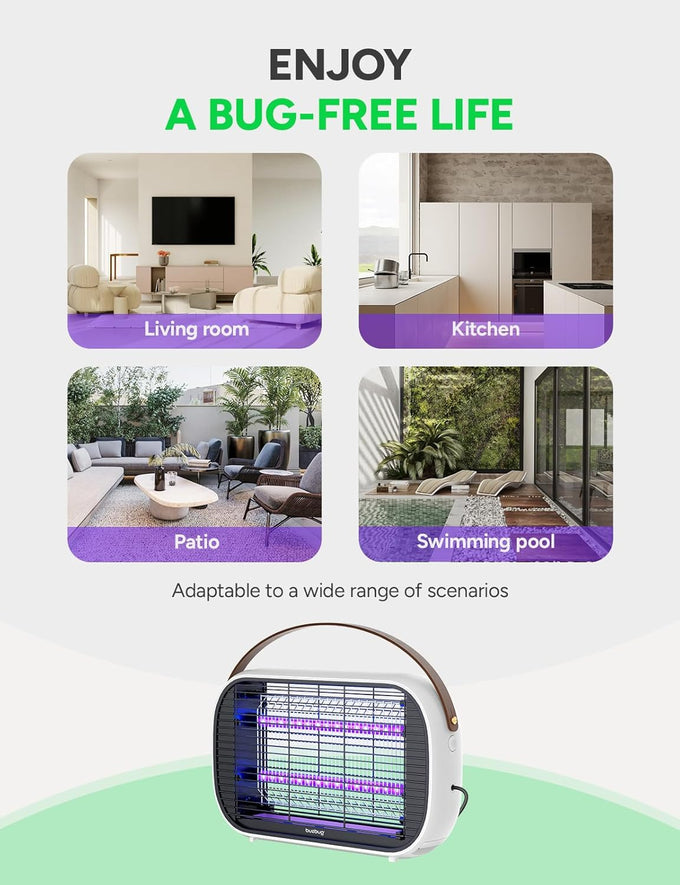Buzbug LED Bug Zapper Indoor, LED Bulbs Up to 50,000 Hours, Sustainable Less Power, Durable High-Voltage Electric Mosquito Zapper, Fly Trap Mosquito Trap, Fly Killer -MA015B