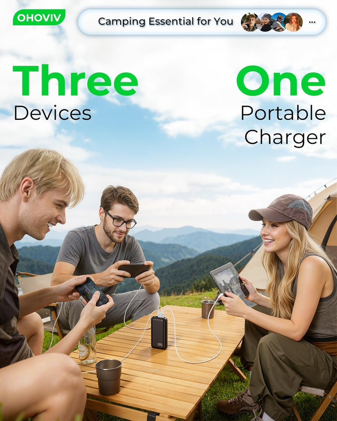 Portable Charger 50000mAh Power Bank - 22.5W Fast Charging External Battery Pack,USB-C Portable Phone Charger for iPhone 17/16/15/14/13 Pro Android Samsung, for Travel Camping Essential