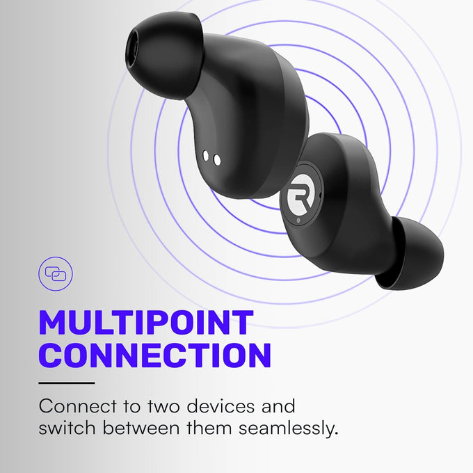 Raycon Everyday Classic Bluetooth Wireless Earbuds + Microphone with Active Noise Canceling, Sweat & Water-Resistant Earphones, Ear Buds Wireless Bluetooth 32 Hours Playtime (Black)
