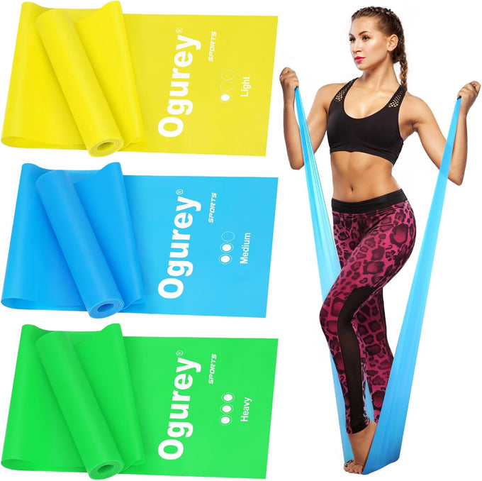 Resistance Bands for Strength Training, Yoga, Pilates, Recovery - 3 Levels