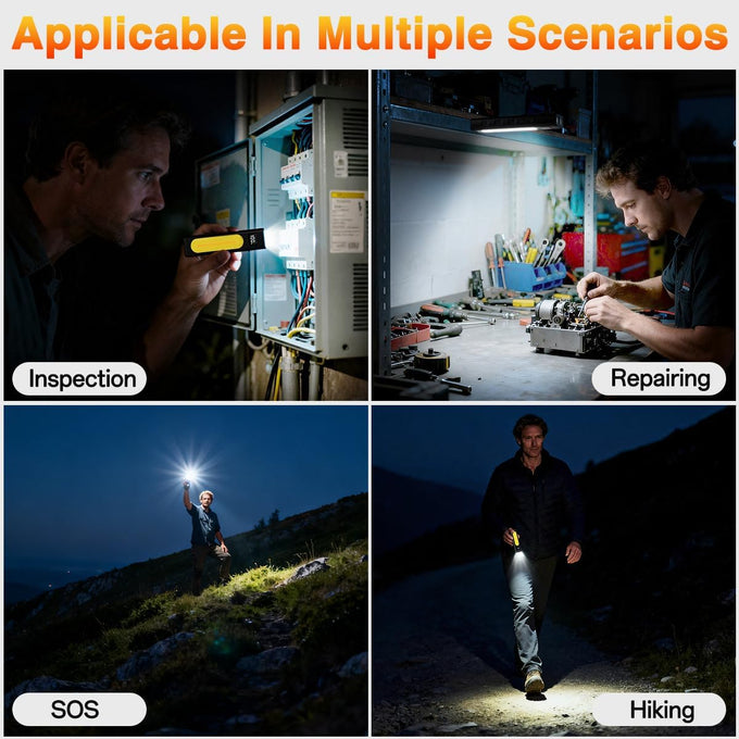 Rechargeable Flashlights High Lumens 1800, Flat EDC Flashlight Rechargeable, Magnetic Pocket Flashlight Super Bright, Powerful LED Flashlight for Home, Tactical Flash Lights as Christmas Gifts for Men