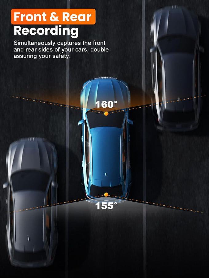 4K Dash Cam Front and Rear, Built-in 5G WiFi GPS, 64GB Card Included, 3.59'' IPS Screen Dash Camera for Cars, Dual Dashcam with G-Sensor, Loop Recording, WDR, Night Vision, 24H Parking Monitor
