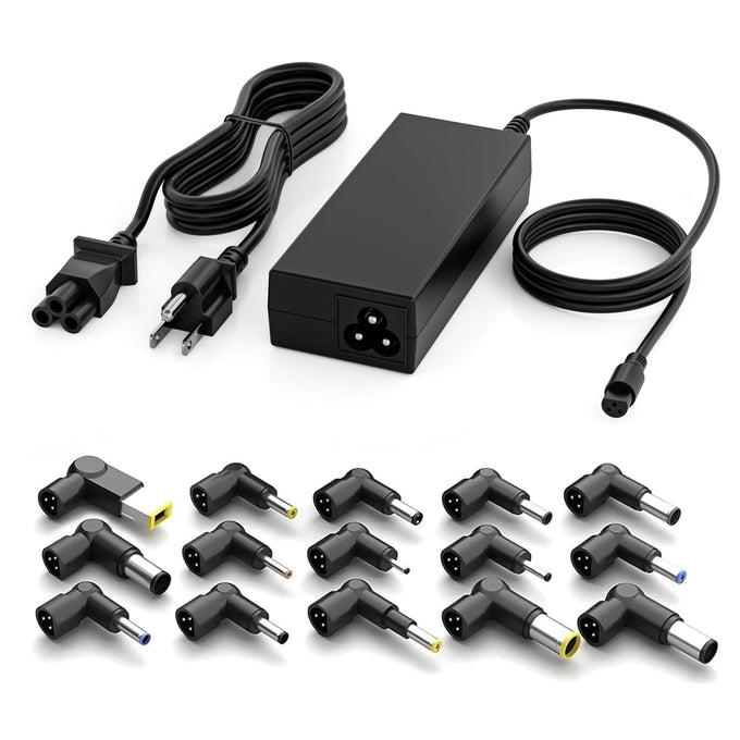 90W Universal Laptop Charger AC Adapter Replacement for Lenovo HP Dell ASUS Acer Samsung Sony Fujitsu Notebook Ultrabook Chromebook Latitude Inspiron Pavilion Power Supply Cord with 15 Tips