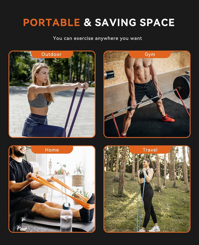 SUNPOW Pull Up Assistance Bands, Set of 5 Heavy Duty Resistance Bands