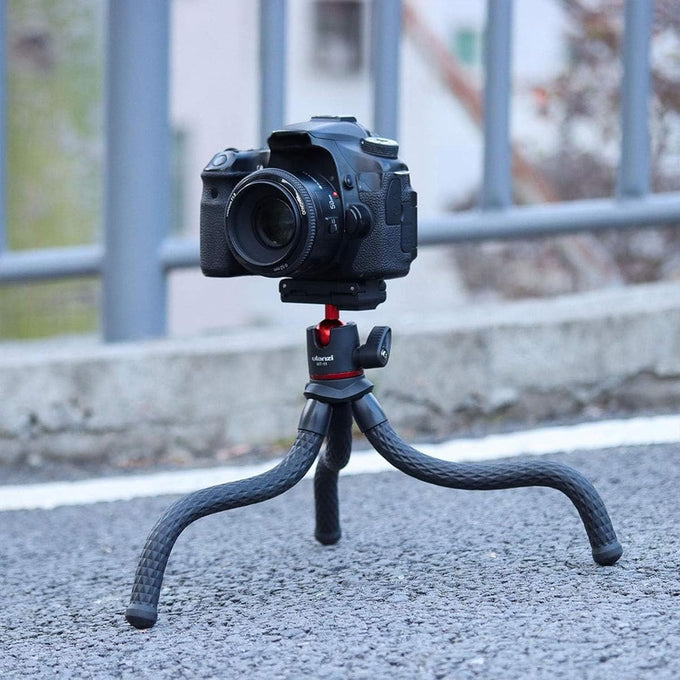 ULANZI Camera Tripod, Mini Flexible Stand w Hidden Phone Holder w Cold Shoe Mount, 1/4'' Screw f Magic Arm, Universal f iPhone 17 16 15 14 Pro Max XS Max X Samsung Canon Nikon Sony DJ Pocket 3 Cameras