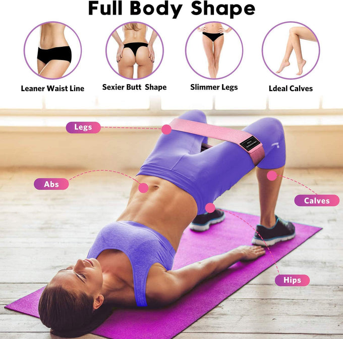 Renoj Resistance Bands Set: 3 Fabric Loops for Pilates, Yoga, Home Gym, Booty, Leg Training