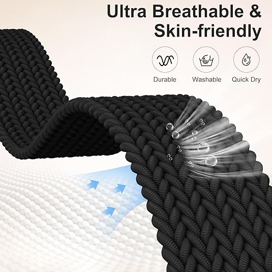 Maledan Braided Stretchy Band Compatible for Fitbit Sense/Versa 3/4 and Sense 2, Soft Elastic Strap Bracelet Wrist Bands for Smart Watch, Accessory for Men and Women