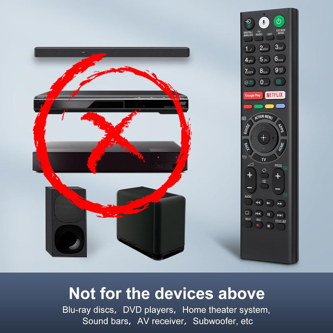 Voice Replacement Remote Control for Sony-Bravia-TVs，for All Sony 4K UHD LED LCD HD Smart TVs. 1-Year Warranty.