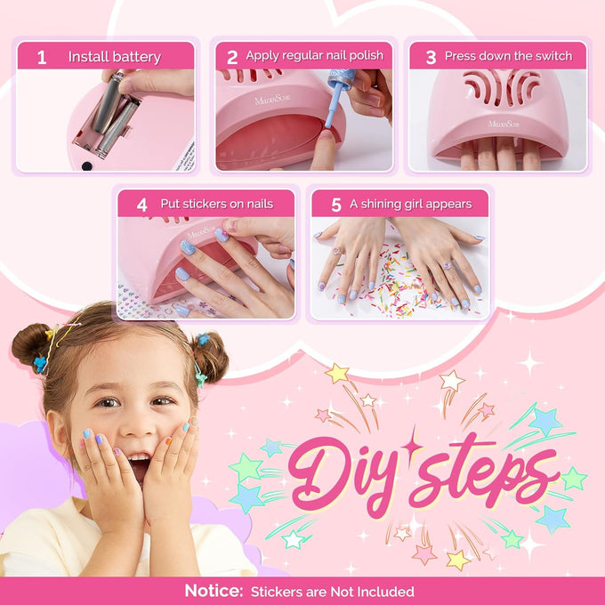 MelodySusie Portable Kids Nail Dryer, Mini Nail Fan Quick Nail Dryer for Regular Polish Manicure Tool, Safe for Hands, Skin, Children's Gift, Great Gift Stocking Stuffers for Girls