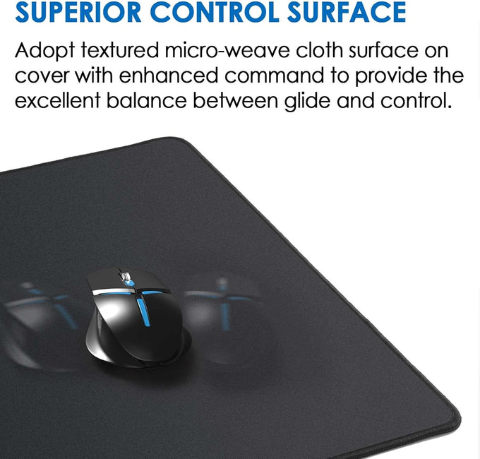 KTRIO Large Gaming Mouse Pad Desk Mat, Superior Micro-Weave Cloth for Precise Mouse Control, Non-Slip Rubber Base, Stitched Edges, Water-Resistant, for Gamer, Office & Home, 31.5" x 11.8" inches