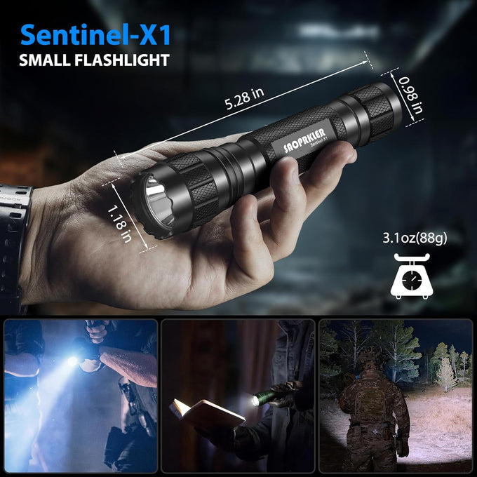 Tactical Flashlights High Lumen-Police 1200 LM Flashlight with Holster for Duty Belt,Single Mode LED Flashlight for Camping/Law Enforcement-Sentinel-X1