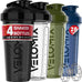 VELOMIX 28oz Protein Shaker Bottles - 4 Pack, Leak Proof