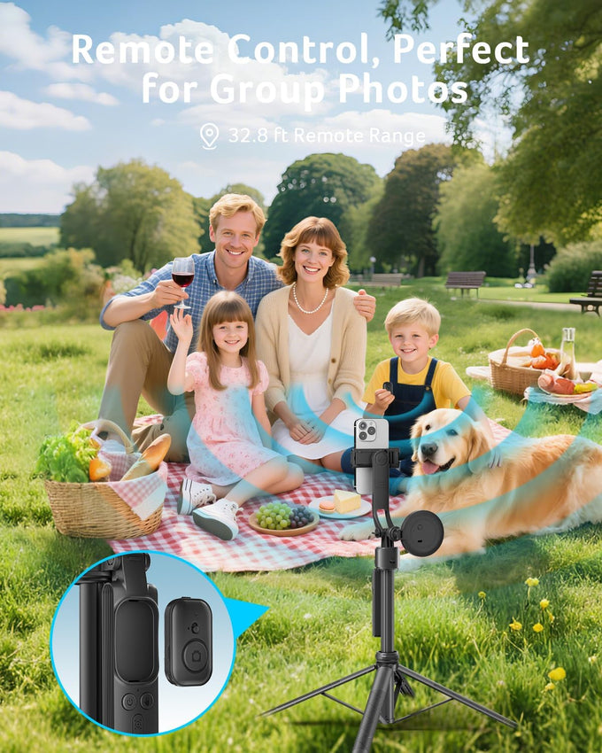 acer Auto Face Tracking Tripod for iPhone/Cell Phone/Android/Camera with Light and Remote, 64", No App, 360°Rotating Tripod Selfie Stick for Tiktok YouTube Vlog Live Streaming Video Recording