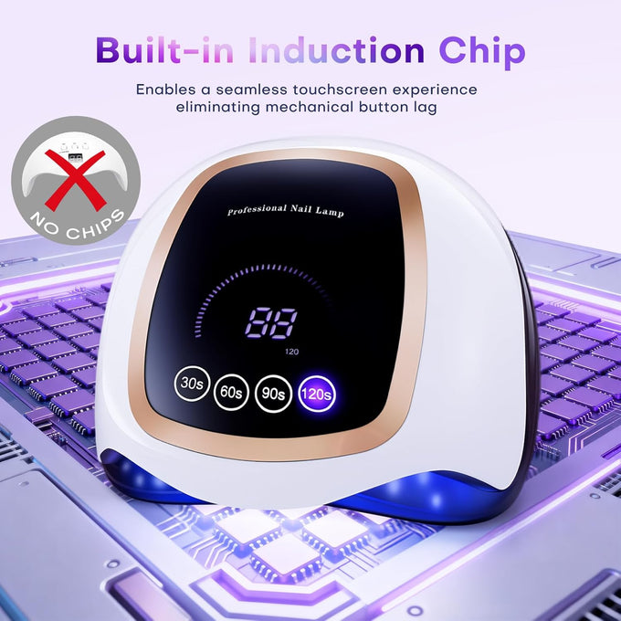 Gugusure UV LED Nail Lamp, Upgrade 180W Nail Dryer for Gel Polish with LCD Display, Auto Sensor and 4 Timer Settings, Professional Curing Lamp Light with 42 Beads for Salon and Home