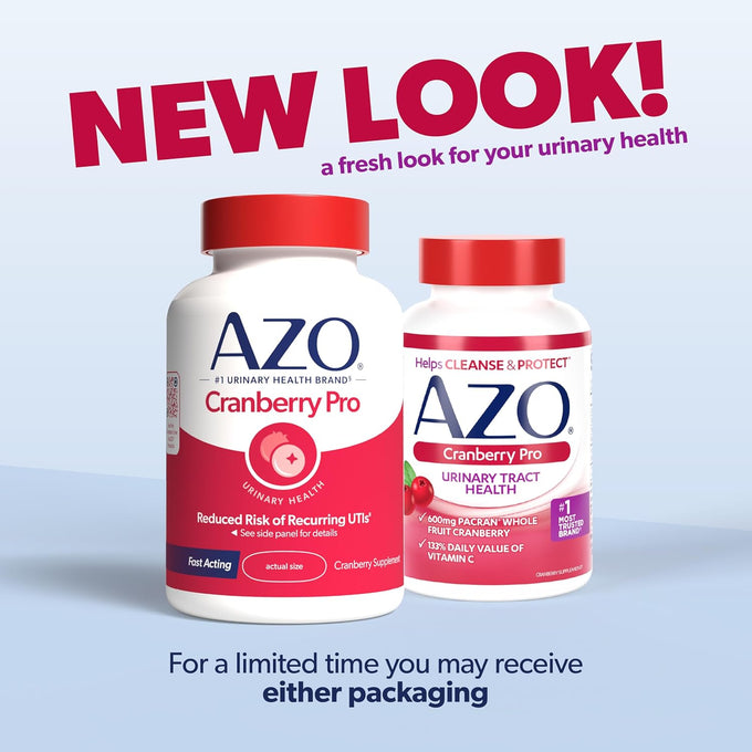 AZO Cranberry Pro, Cranberry Pills for Women & Men, 600mg Pacran, Made with Concentrated Whole Fruit Cranberry Powder to Help Cleanse and Protect The Urinary Tract*, Sugar Free, Non-GMO, 100 Softgels