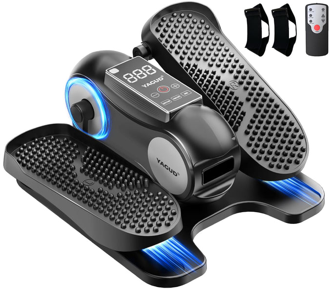 Under Desk Elliptical Machine, Elliptical Leg Exerciser as Seen on TV for Senior with Remote Control, Portable Quiet Electric Seated Pedal and 12 Adjustable Speed, Black