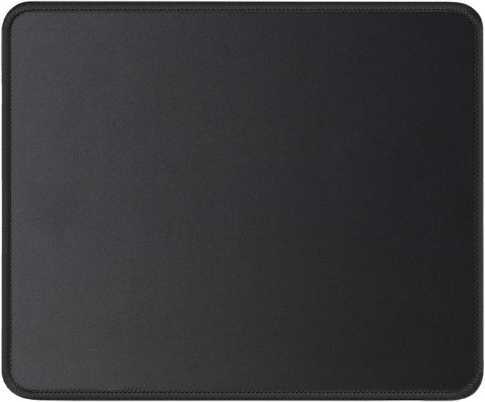 JIKIOU Mouse Pad with Non-Slip Rubber Base, Premium-Textured & Washable Computer Mousepad with Stitched Edges, Mouse Pads for Computers, Laptop, Gaming, Office & Home, 10.2 x 8.3 in, Black