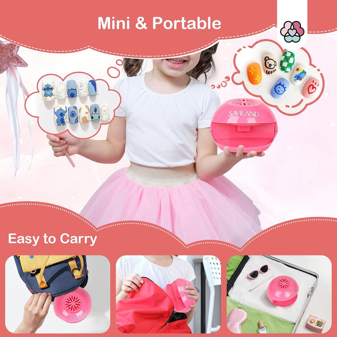 SAVILAND Nail Dryer for Regular Polish: Nail Dryer for Kids Quick Dry Nail Polish Dryer Mini Nail Fan Dryer for Regular Polish Beginners Girls Nail Art Tool Great Gift for Girls