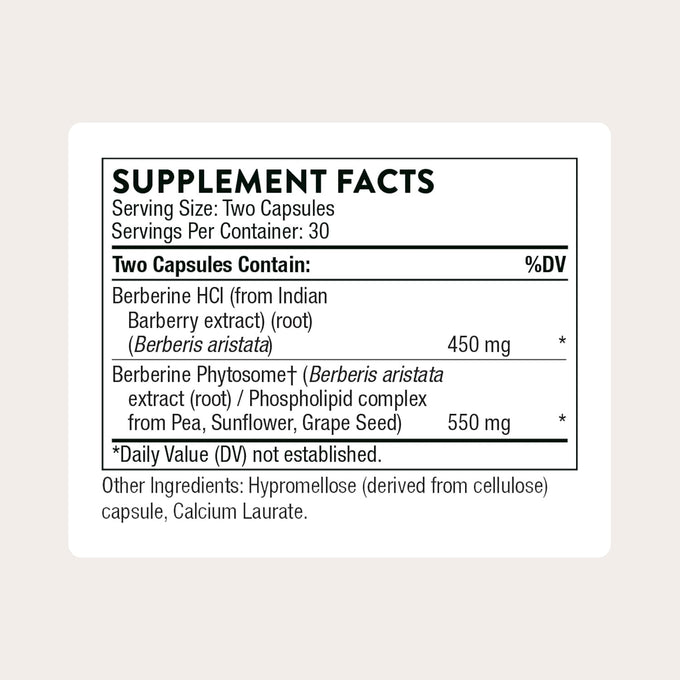 THORNE - Berberine - Dual Action Formula with Phytosome Plus Botanical Extract - Support Heart Health, Immune System, Healthy GI & Cholesterol* - Gluten-Free - 30 Servings