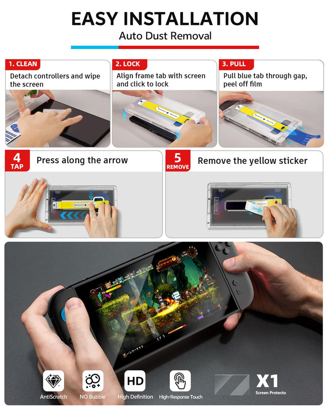 Pro Controllers Accessories Bundle for Nintendo Switch 2 18-in-1: Carrying Case, Screen Protector, Thumb Grip for Joycon, Dockable Console Protective Cover Shell, Steering Wheel, 2025 Switch2 Game Kit