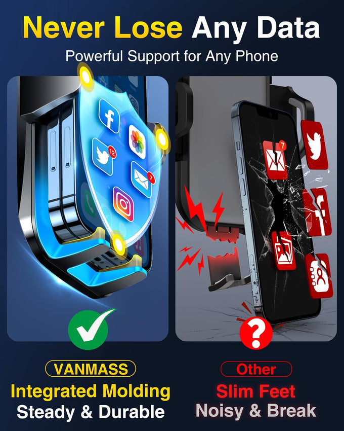 VANMASS【85+LBS Strongest Suction & Military-Grade Ultimate Car Phone Mount【Patent & Safety Certs】 Cell Phone Holder Truck for Dashboard Windshield Vent for iPhone 17 Pro Max 16 15 for Samsung