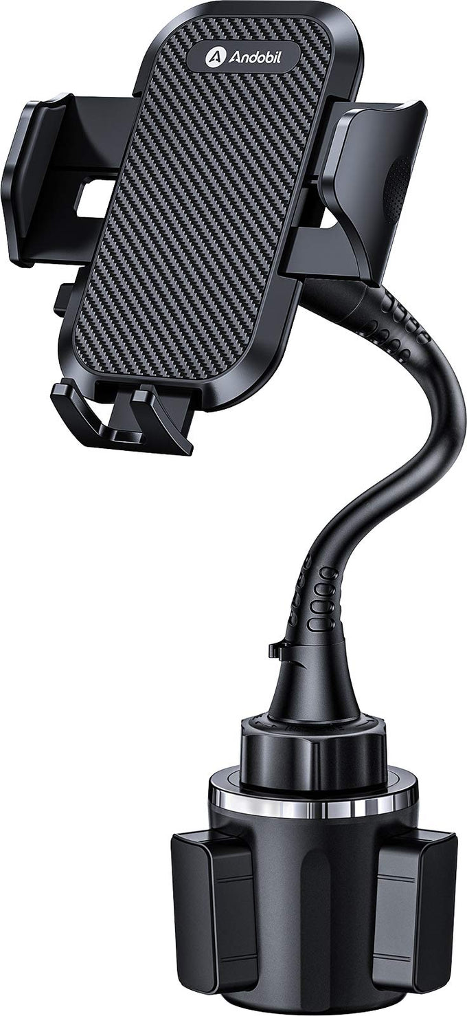 andobil Upgraded 15" Cup Holder Phone Holder, 【Solidest & Adjustable】 Military-Grade Long Gooseneck Cup Phone Holders for Your Car Truck, Car Phone Holder for iPhone 17 Pro Max 16 15 14/Samsung/Pixel