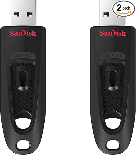 SANDISK 64GB 2-Pack Ultra USB 3.0 Flash Drive (2x64GB) - SDCZ48-064G-GAM462, Black