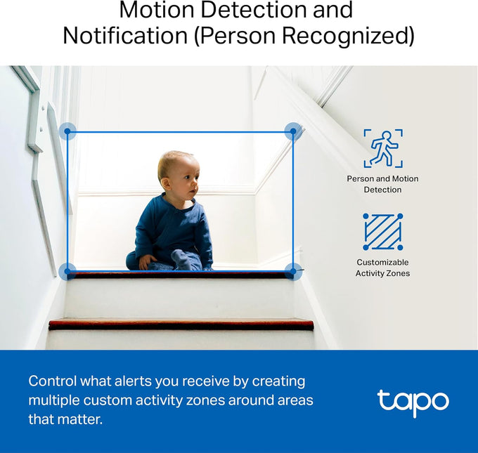 Tapo 1080P Indoor Wired Security Camera - Works as a Baby Monitor & Pet Camera, Motion Detection, 2-Way Audio, Siren, Night Vision, Subscription-Free Local Storage or Optional Cloud, C101