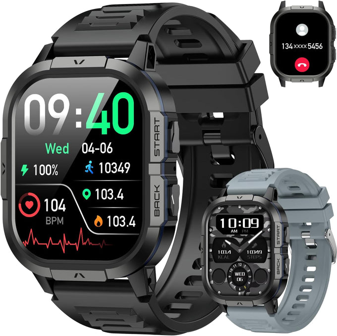 Smart Watch for Men – Fitness Tracker, Waterproof Military Digital Watch, Running & Sports, Answer Calls, Android & iPhone Compatible