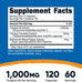 Nutricost Tongkat Ali 1,000mg 120 Capsules - with Tribulus Terrestris and BioPerine, Vegetarian Caps, Non-GMO, Gluten Free, Potent Extract