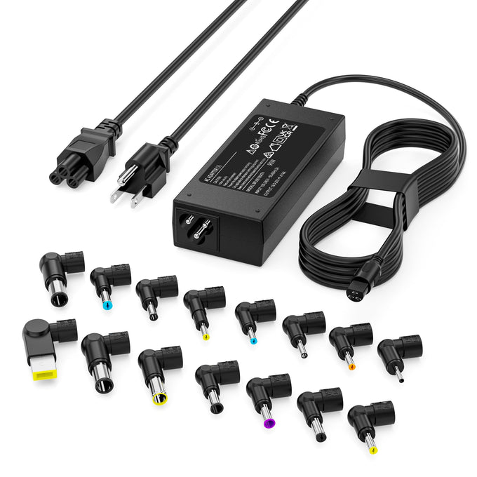 90W Universal Laptop Charger Compatible with HP Dell Asus Lenovo Acer Sony AC Adapter IBM Gateway Notebook Ultrabook Chromebook Pavilion Inspiron Latitude Power Supply Cord with 15 Tips