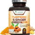 Turmeric Curcumin Supplement - 95% Curcuminoids with Organic Turmeric & Ginger, BioPerine Black Pepper Extract for Best Absorption, Natural Vegan Joint Support, Non-GMO, Bottled in USA - 240 Capsules