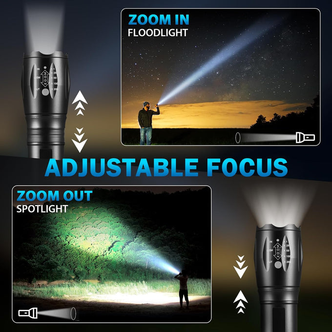 6Pack LED Flashlights High Lumens, 5Mode Tactical Flashlight for Home, Small Flashlights Powerful, Pocket Flashlight Battery Powered, Adjustable Torch Light, Mini Flash Light for Emergencies Camping