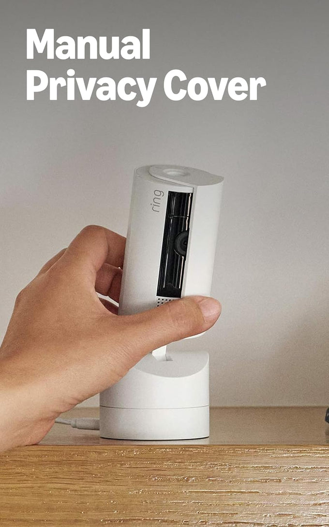 Ring Pan-Tilt Indoor Cam (newest model), See all around your home or business with 360° pan coverage, HD video, plus Two-Way Talk, White