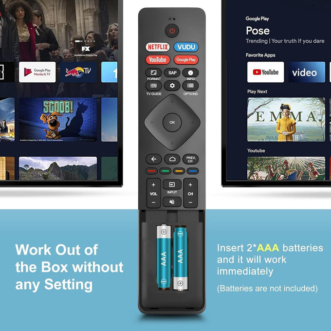 Replacement for Philips Smart TV Remote Control,Universal for Philips 4K UHD Android Smart TVs