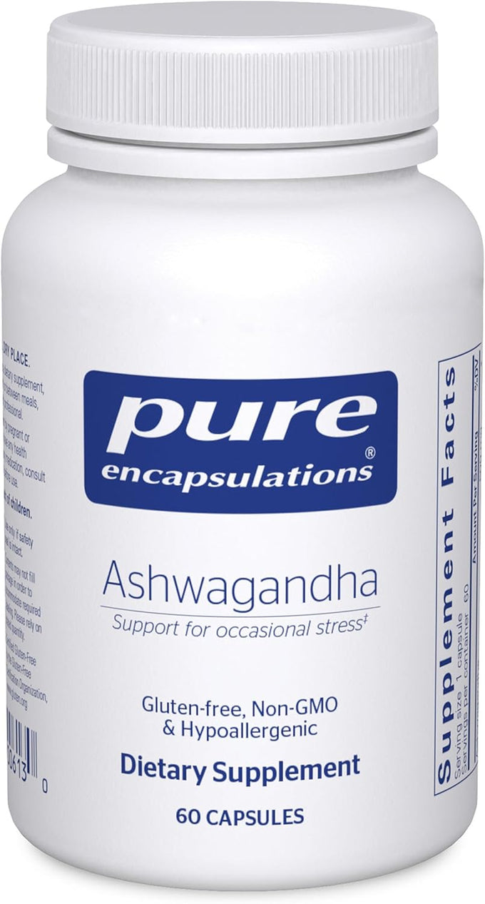 Pure Encapsulations Ashwagandha - 500 mg Ashwagandha Extract - Metabolism & Stress Support - Immune Support - GMO Free & Vegan - 60 Capsules