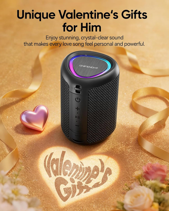 Portable Bluetooth Speaker Beach Vacation Essentials: Powerful Crystal Clear Sound/Dynamic Light/IPX5 Waterproof/All Day Playtime/BT 5.3/TWS Paring, Small Wireless Speaker for Outdoor|Travel|Camping