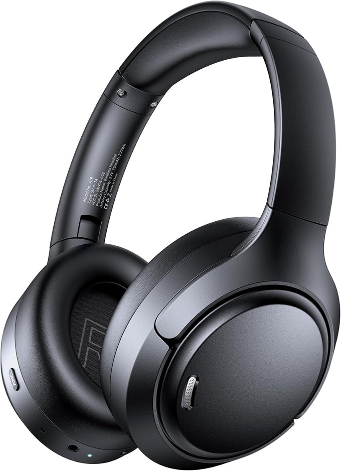 Hybrid Active Noise Cancelling Headphones Wireless, 120Hrs Playtime, 6 ENC Clear Mic, Over Ear Bluetooth Headphones with Hi-Res Audio Comfort Earcup Foldable ANC Headphone for Travel Game Home Office