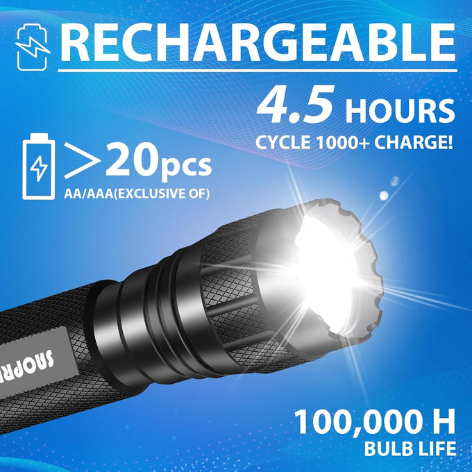 Tactical Flashlights High Lumen-Police 1200 LM Flashlight with Holster for Duty Belt,Single Mode LED Flashlight for Camping/Law Enforcement-Sentinel-X1