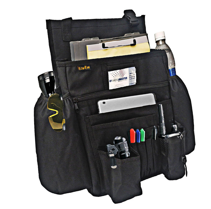 ECWKVN Car Front Seat Organizer - Car File Organizer, Passenger Seat Storage Bag Law Enforcement - Vehicle Storage with Dedicated Laptop Tablet Holder Cup Holder, Black
