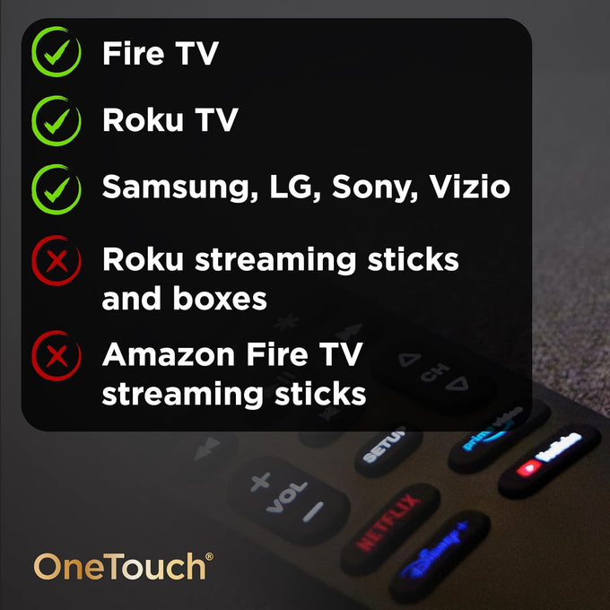 UltraPro OneTouch Universal Remote Control for Samsung TV, LG Universal Remote Control for Smart TV, Roku Remote Replacement, Vizio, Sony, Backlit, Black, 83758