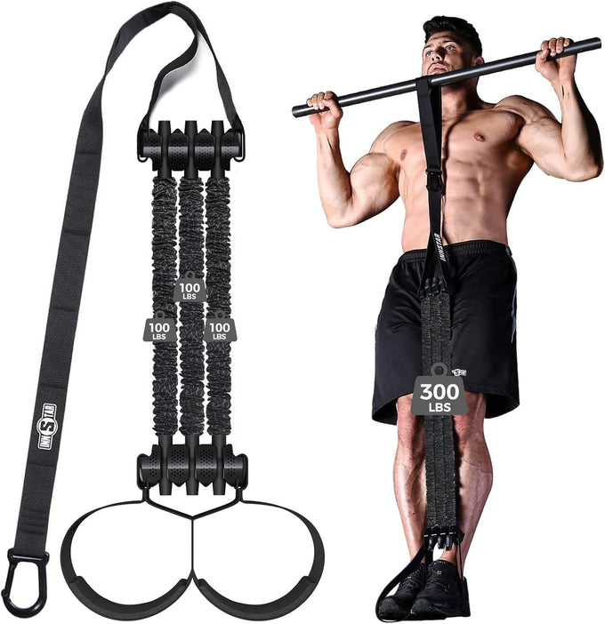 Innstar Heavy Duty Pull Up Assist Bands - Adjustable Resistance 165-265lbs with Fabric Feet/Knee Rest