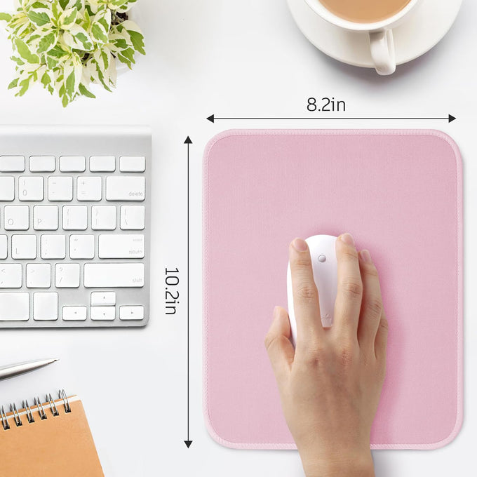 ZYAOTWQZ Pink Mouse Pad, Nice and Cute Mouse Pad, Splash-Proof Textured 10.2 x 8.2Inch, Stitched Edge Non-Slip Waterproof Rubber